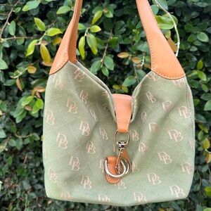 Dooney & Bourke Olive and Tan Shoulder Bag